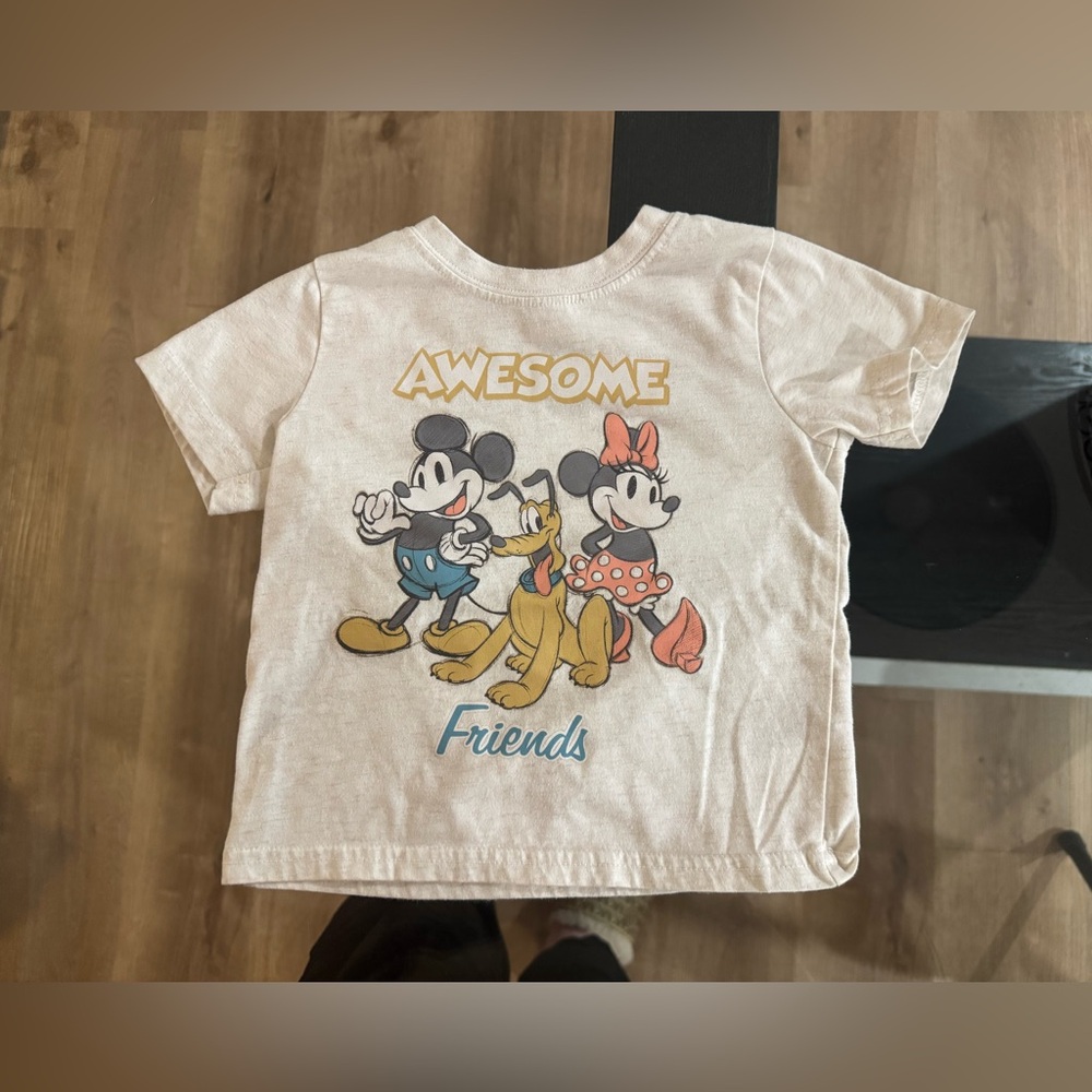 ⭐️3/15$⭐️ DISNEY Kids T-Shirt - Cream with Mickey and Friends - 18/24M